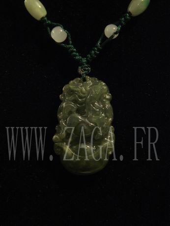 Collier jade signe chinois cheval