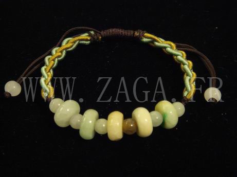 Bracelet jade perles tricolores