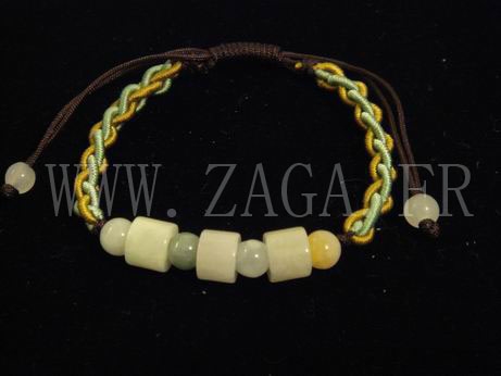Bracelet jade perles tricolores