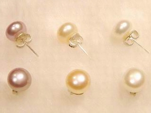 Boucle d`oreille perle d`eau douce 8,5mm