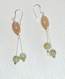 Boucle d`oreille jade jaune