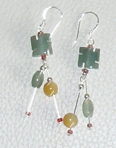 Boucle d`oreille jade vert clair
