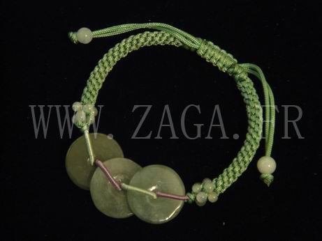 Bracelet jade médaillons de protection