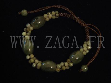 Bracelet jade perles tressées