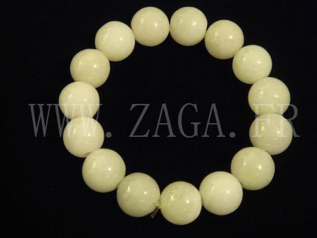 Bracelet jade perles blanches