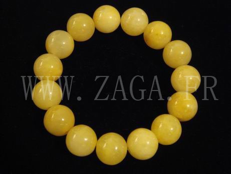 Bracelet jade perles jaunes