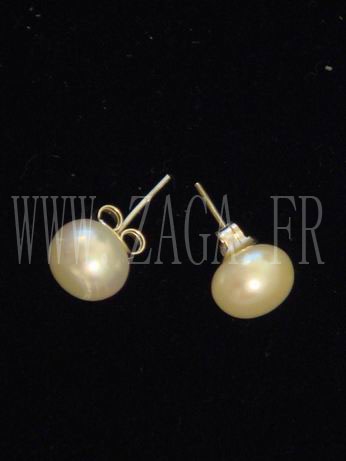 Boucles d`oreille perles de culture 8,5mm blanches