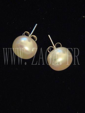 Boucles d`oreille perles de culture 10mm blanches