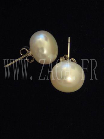 Boucles d`oreille perles de culture 12mm blanches