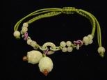 Bracelet jade fleurs de lotus